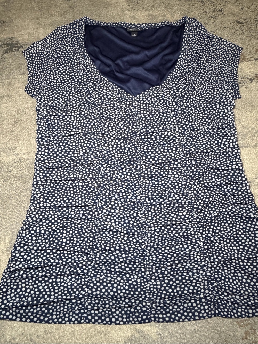 torrid Navy and White Polka Dot Short Sleeve Top size 1x